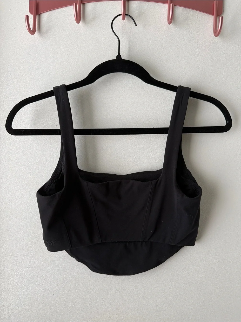 all in motion Black Square-Neck Crop Top